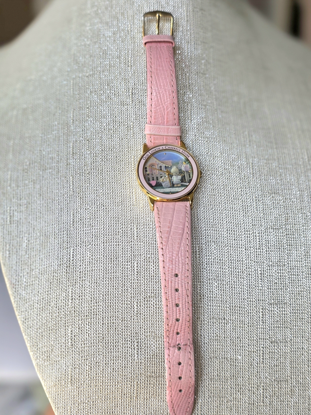 Vintage Valdawn Precious Moments "God Loveth a Cheerful Giver" Watch